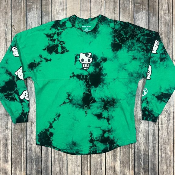 Hello Kitty & Friends x Japan LA Spirit Jersey XS Green Long Sleeve Tie Dye - Picture 2 of 5